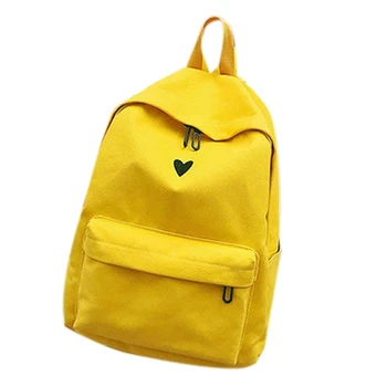 

Women's Backpack Canvas Printed Heart Backpack Korean Style Students Travel Bag Girl School Bag Laptop Backpack