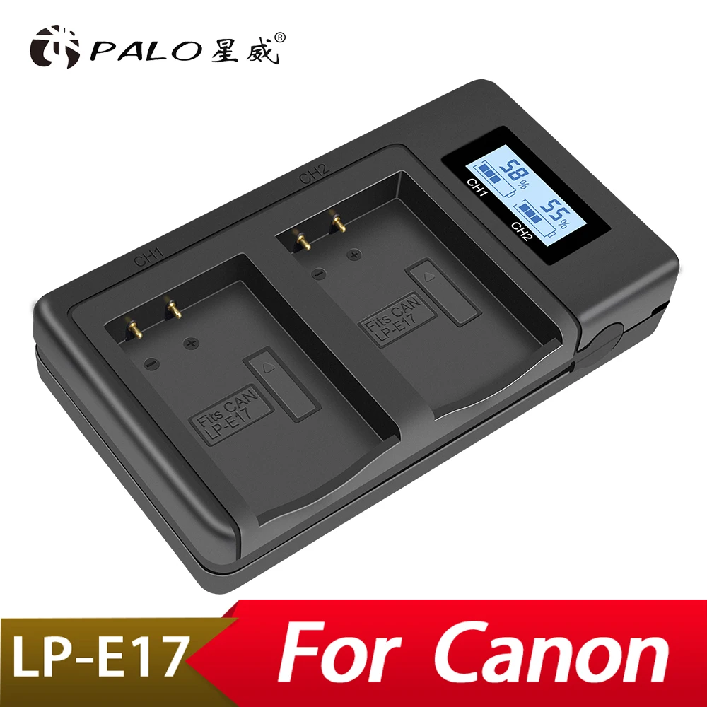 Пало LP-E17 LPE17 USB ЖК-дисплей двойной Зарядное устройство Батарея Зарядное устройство для Canon EOS M3 750D 760D T6i T6s 8000D поцелуй X8i Камера