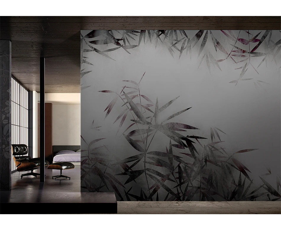 MASAR китайский элемент бамбуковый лес на заказ Фреска чернила серый фон настенная бумага Отель Ресторан искусство обои бамбук