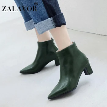 

ZALAVOR Women Ankle Boots Plus Size 32-48 Low Price Hot Fashion Sheos Women Winter Warm Fur Footwear Casual Office Female Shoes
