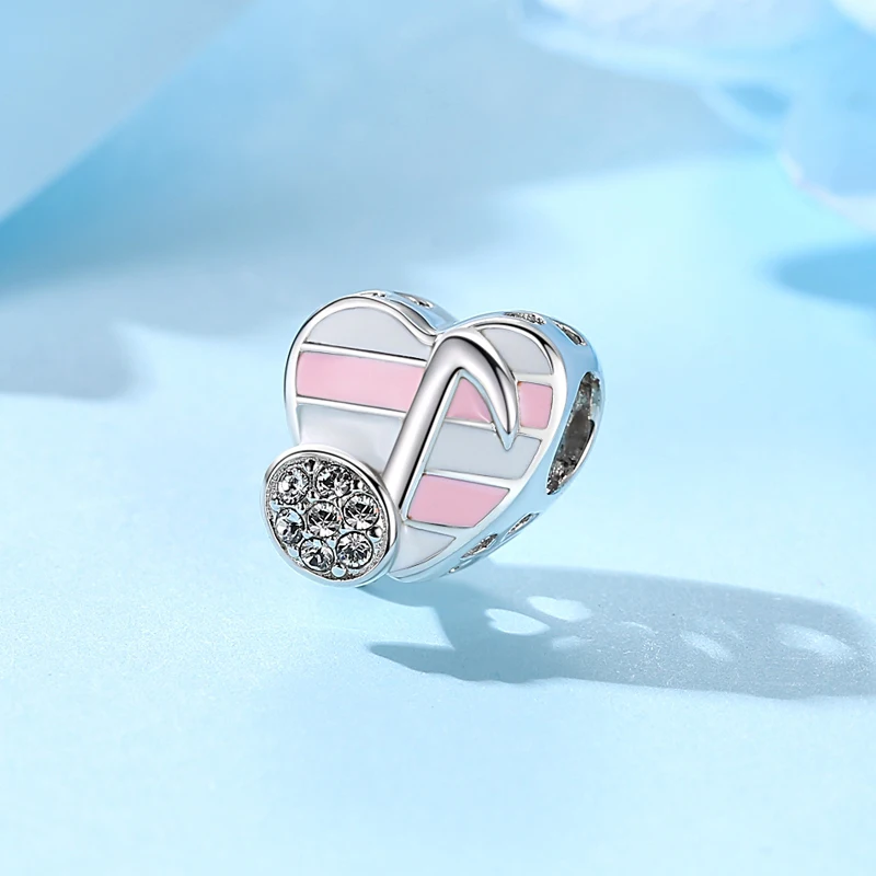 925 Sterling Silver Charms Beads Original Love Music Notes Piano Headphone Charm Fit Pan Bracelets Necklaces Jewelry For Women 5