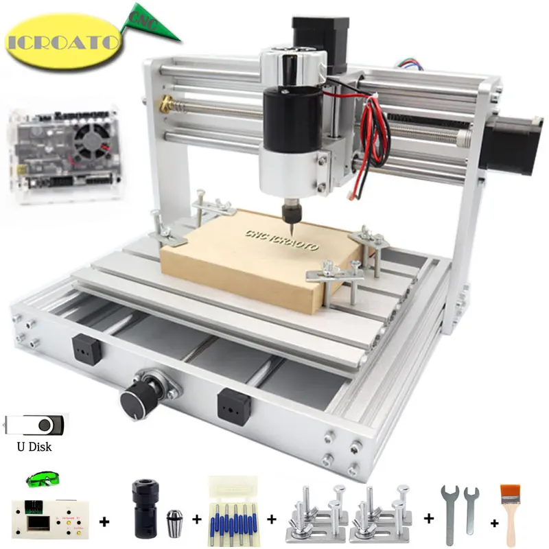 CNC 3018 Pro Max металлический GRBL регулятор давления газа с 200 Вт шпиндель Diy