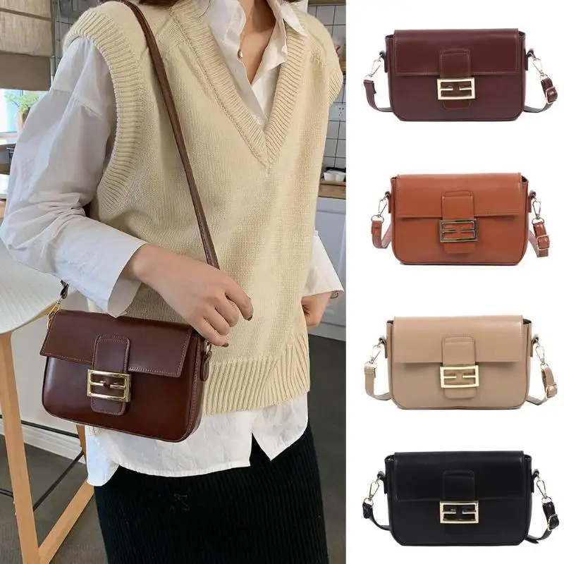 

Hot Sale Handbags Delicate Design Fashion Leather Crossbody Handbag Women Solid Color Small Shoulder Messenger Bag