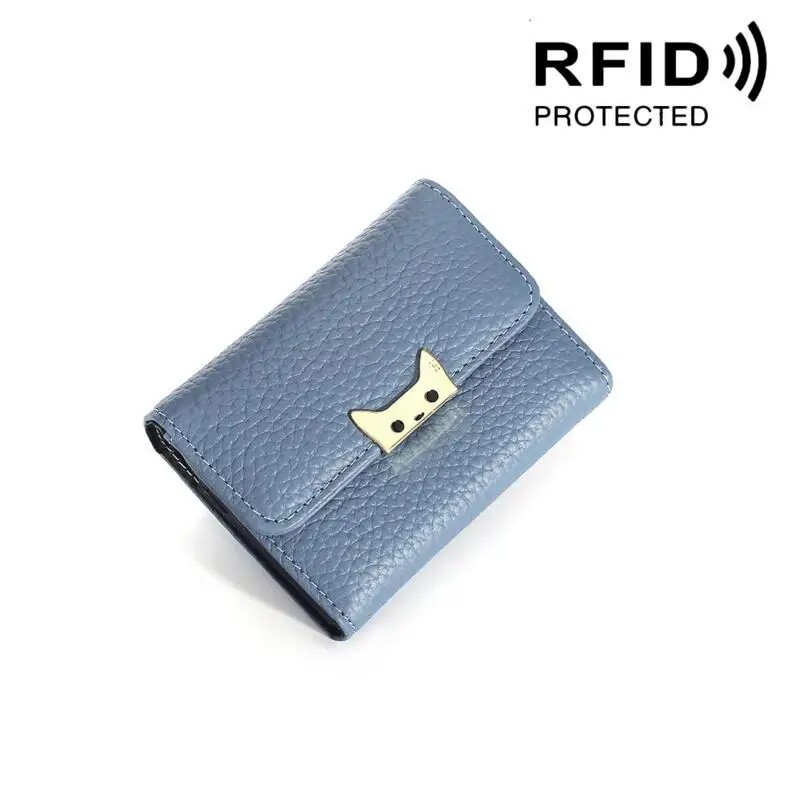 CHSANATO женский Анти Rfid id держатель кредитной карты Чехол кошелек Бизнес банк держатель карты сумка розовый кредитница визитница - Цвет: DACL-3610 Blue