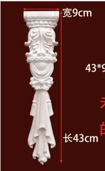 

2Pieces 42x9cm European Style Furniture Stigma Rome Column Carved Wood Decoration