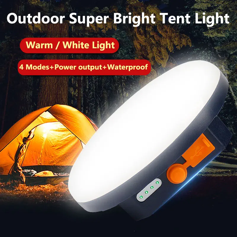 

LED Camping Light 9900mAh Rechargeable Portable Lantern Outdoor Waterproof Emergency Night Market Light Tent Flashlight