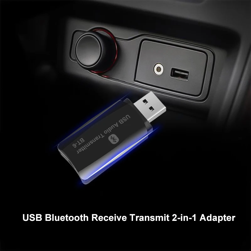 USB беспроводной аудио адаптер 5,0 Bluetooth передатчик приемник 3,5 мм AUX ключ для автомобиля ТВ ПК динамик MP3