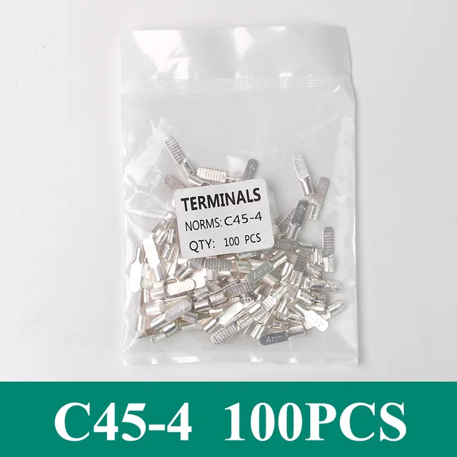C45 insert DZ47 Air Open Type Cold Pressed Terminal Breaker Pin Copper Welding Piece 1.5-50mm² Cable Terminal Bare Terminals C45-4 100PCS