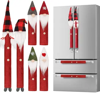 

Dwarf Christmas refrigerator handle set 8-piece kitchen equipment handle set refrigerator door handle cover Christmas decoration