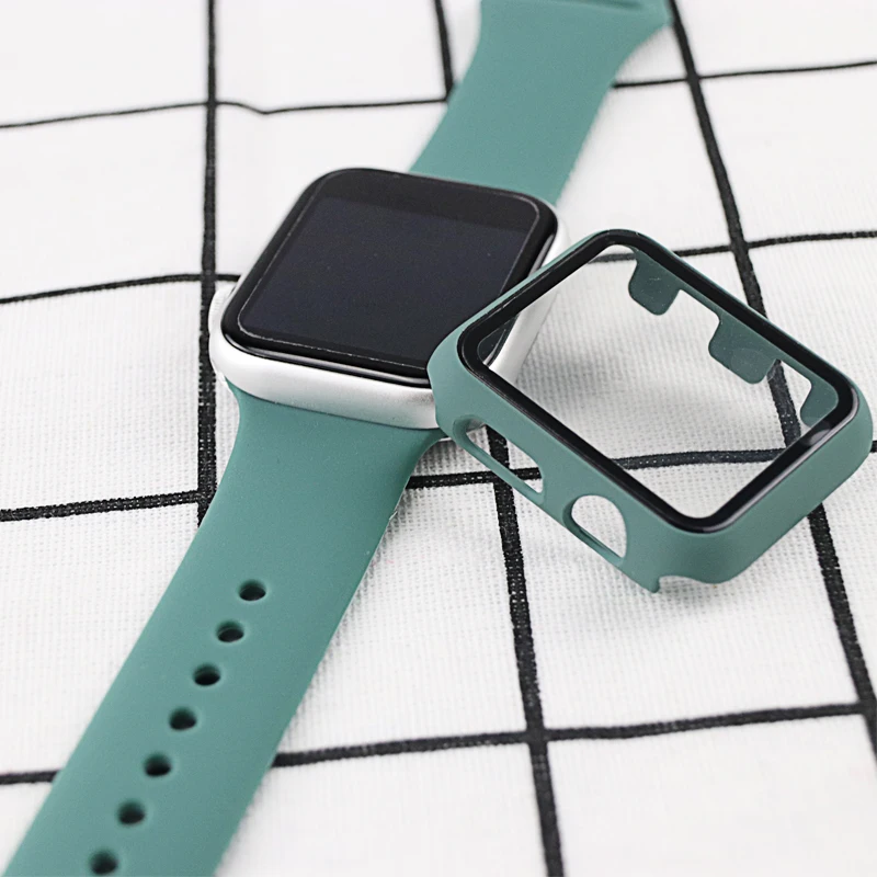 Защитный чехол+ силиконовый ремешок для apple watch 42 мм 38 мм сменный Браслет ремешок для apple watch 5 4 ремешок 44 мм 40 мм ремешок для часов