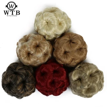 

WTB Women Chignon Hair Synthetic High Temperature Fiber Chignon Flowers Styling Bun Donut Clip In Hairpiece Extensions