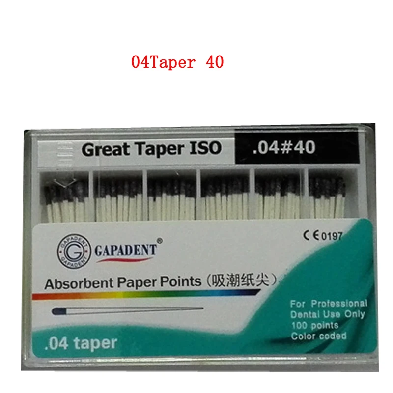 200 шт./упак. стоматологической продукции стоматологические впитывающие Бумага точек корень эндодонтическая поглощения натуральный хлопок волокно protaper корень материалов - Цвет: 04 taper 40