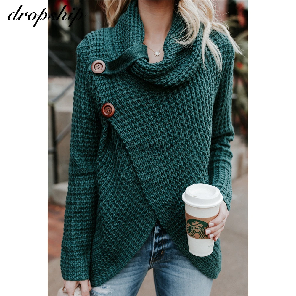 

New Autumn Winter Women Knitted Sweaters Pullovers Jumper Turtleneck Long Sleeve Solid Color Slim Sweater Women plus size