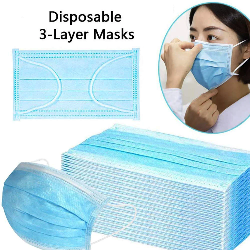 

50PCS High Quality Mask Earloop Face Mouth Masks Three-layer Protective Mask Anti-virus Mask Anti-bacterial Mask Non-woven mask