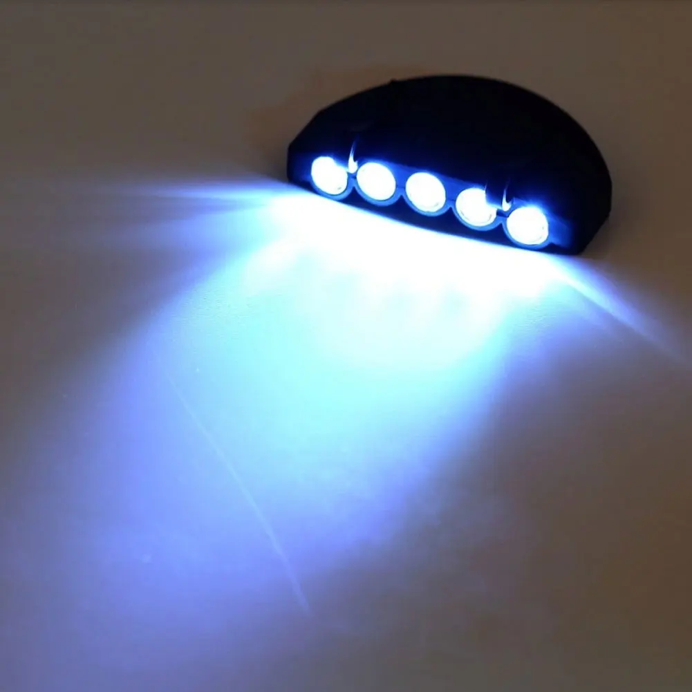 

5 LED Clip On Hat Light Bright Mini Fishing Light Portable Hands Free Cap Light Headlamp Clip For Fishing Running Climbing Black