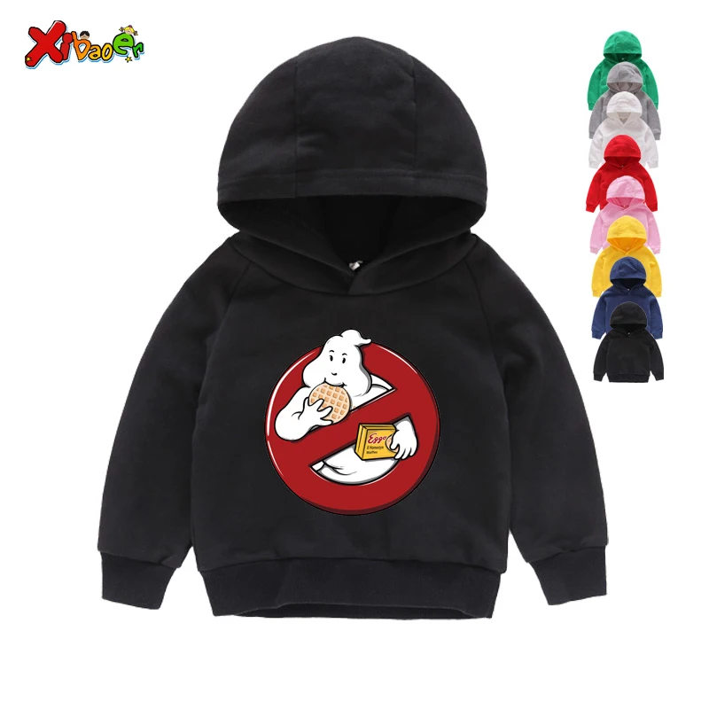 Boys and Girls Old School Logo Ghostbuster Print Hoodies Kids Stay Puft Funny Clothes Black Hoodies& Sweatshirts 3-12 Years - Цвет: Kids  Hoodie