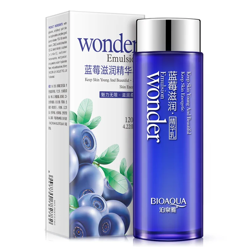 Bioaqua Blueberry extract emulsion hydrating oil-control carry bright color of skin pores facial treatment