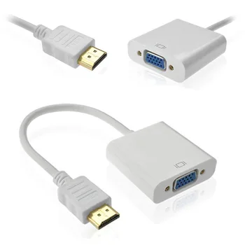 

White 1080P HDMI Male to VGA Female Video Converter Adapter Cable New