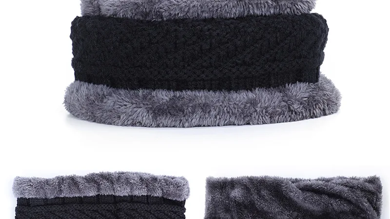 Зимняя женская вязаная шапка, Женская Осенняя Зимняя шерстяная шапка, модная зимняя женская шапка, Балаклава, шапка из двух частей, мужская шапка
