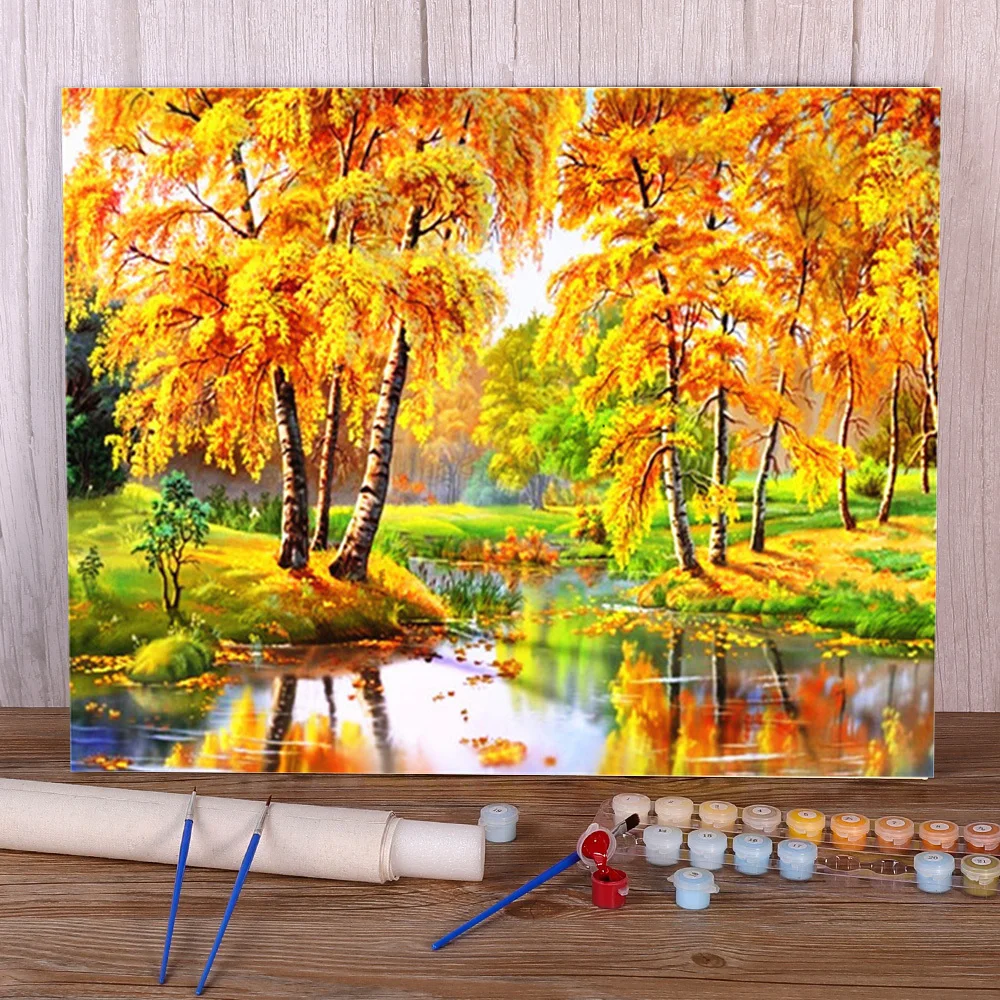 Landscape Nature Painting By Numbers Package Oil Paints 40*50 Oil