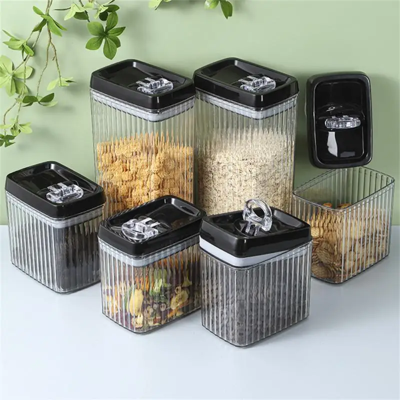 

Transparent Airtight Pantry Pasta Box Multigrain Sealed Cans Food Storage Container Plastic Kitchen Refrigerator With Lid Fresh