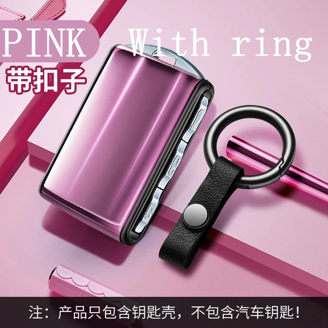 Environmental Protection Resin Key Case Shell Cover For Volvo S90 XC90 XC40 XC60 T5 T6 T8 V90 Polestar 2 Car Auto Accessories PINK WITH RING