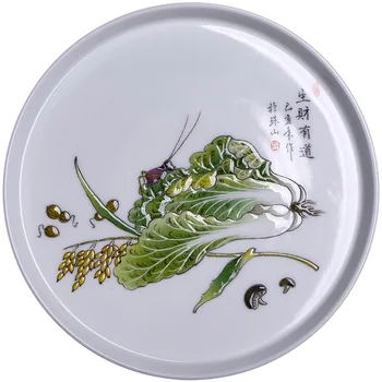 

big ceramic pot bearing hand colored enamel fool doing bubble tea tray dish saucer all hand of jingdezhen tea service