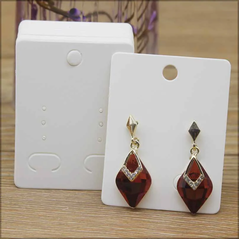 50Pcs 5*6.5cm wholesale Jewelry Display Card Accessories Earring Cards kraft white blank Jewelry drop earring package Card 