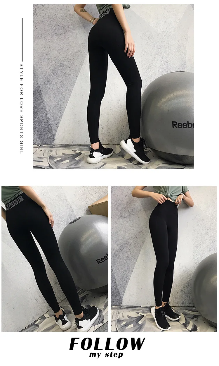 Women High Waist Tight Yoga Pants Push Up Seamless Fitness Leggings Letter Elastic Run Gym Clothing Workout Exercise Sport Wear