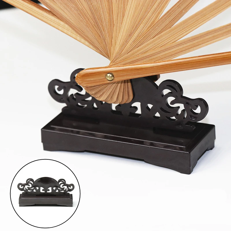 Retro Removable Folding Hand Fan Base Chinese Style Home Office Table Display Stand(without Fan)