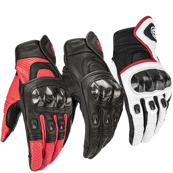 

Breathable Goatskin Leather Gloves Touch Screen Motorcycle Gloves Racing Gloves Driving Original Motorbike Glove мото перчатки