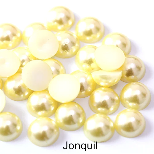 Jonquil 2 мм до 14 мм ABS полукруглые жемчужины стразы с плоской задней частью полукруглые жемчужины разноцветные клеевые Стразы для одежды B0961 - Цвет: Jonquil