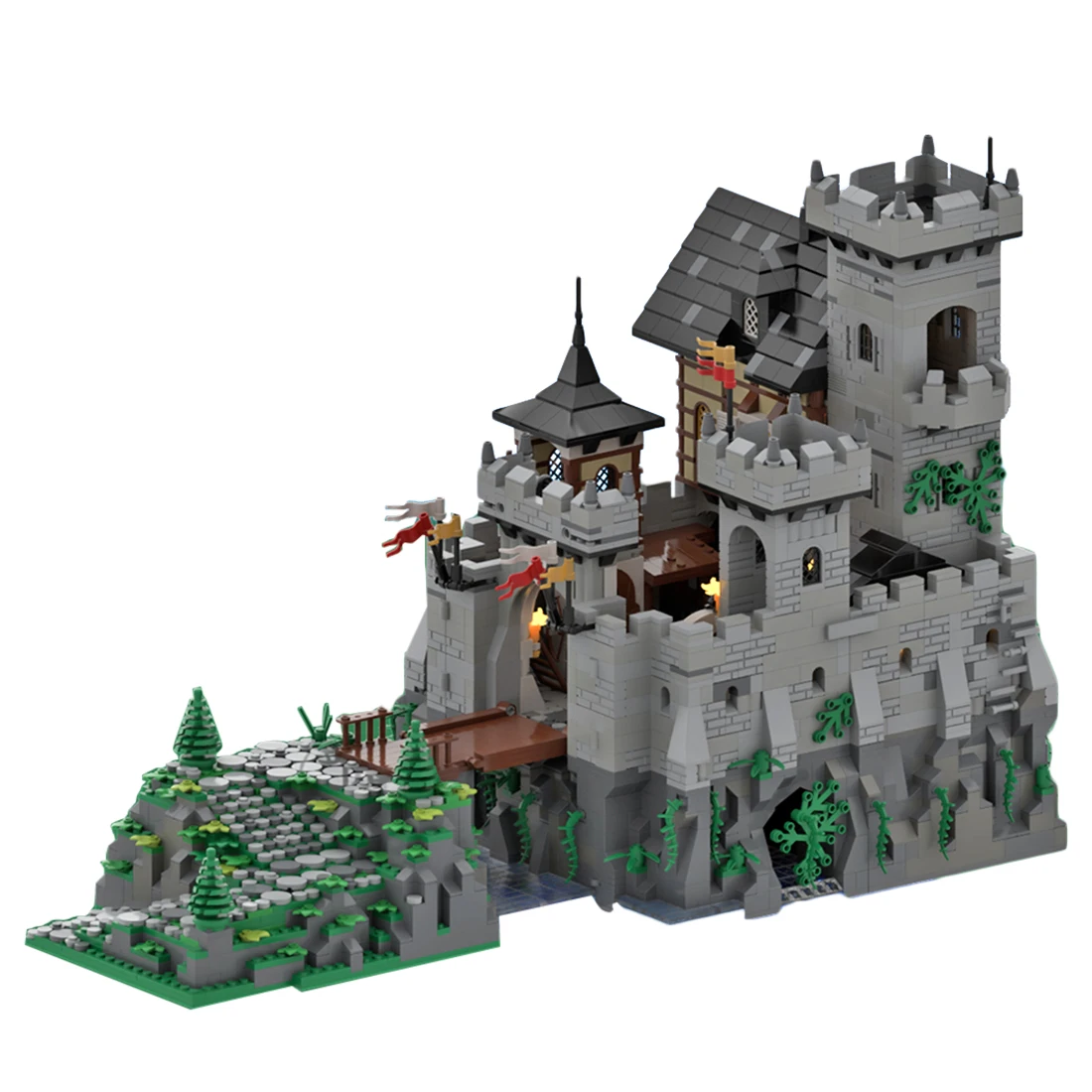 MOC 36658 Authorized 5110+Pcs Medieval Stone Castle Model Kits Small  Particles Building Blocks Toy Bricks Assembly Toys For Kids|Blocks| -  AliExpress