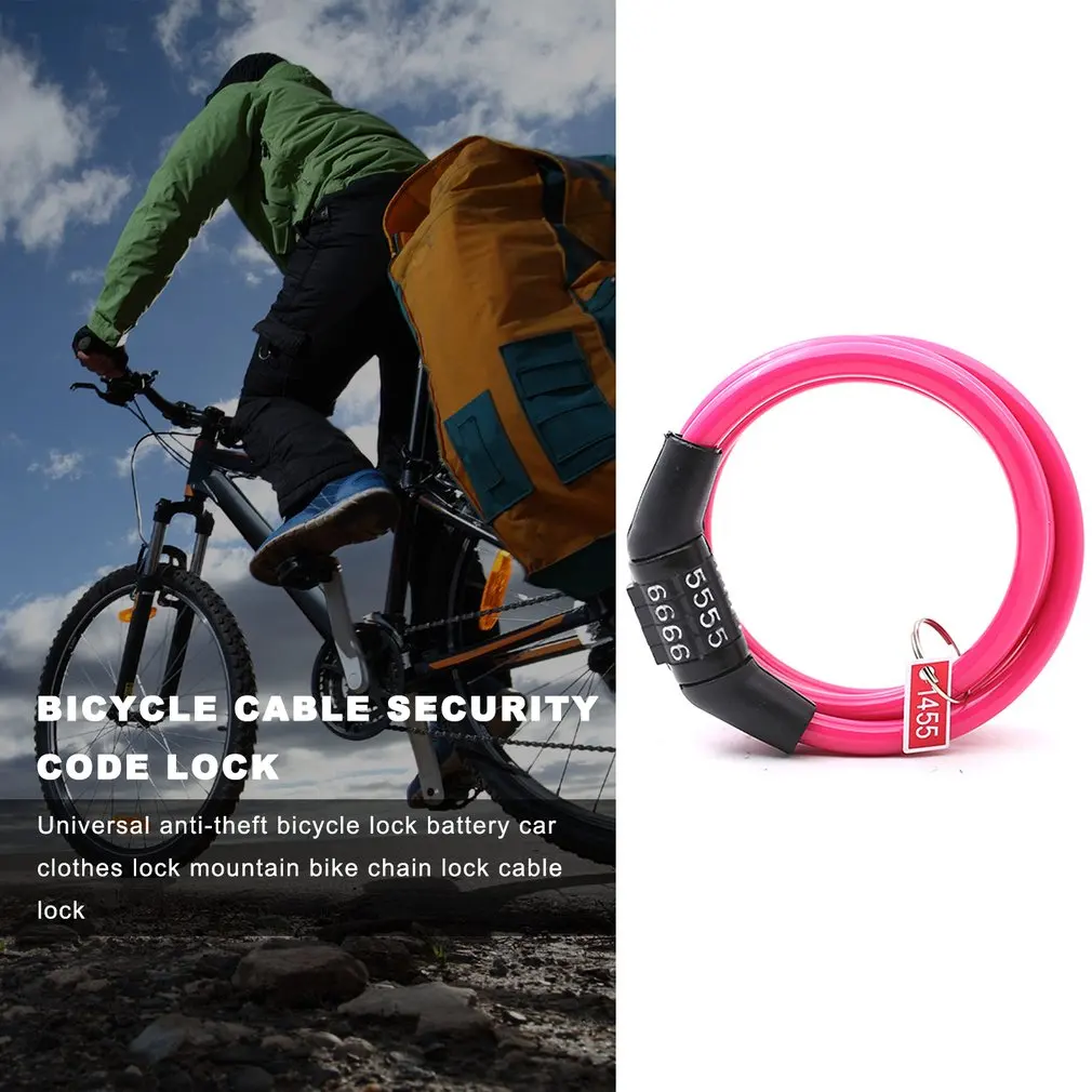 Universal Anti-Theft Bicycle Bike Lock Stainless Steel Cable Coil For Castle Motorcycle Cycle MTB Bike Security Lock