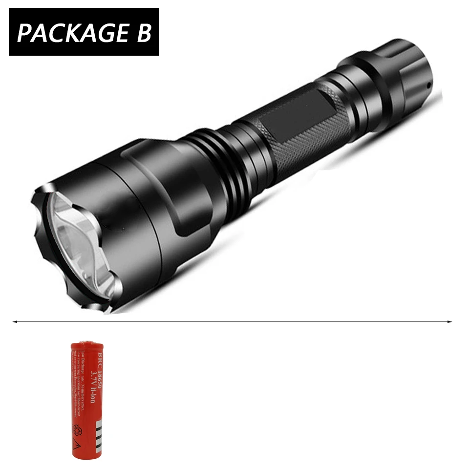 Option B XHP50.2 светодиодный тактический светильник-вспышка, мощный Xlamp, водонепроницаемый фонарь T6/L2, охотничий светильник, 5 режимов, аккумулятор 1*18650 - Испускаемый цвет: Option B