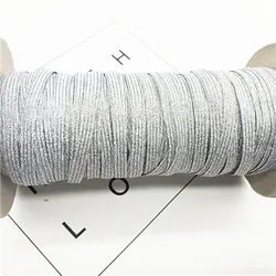 Elastic Gold Wire Glitter Spandex Ribbon for DIY Sewing & Trim Accessories (Gillter silver)