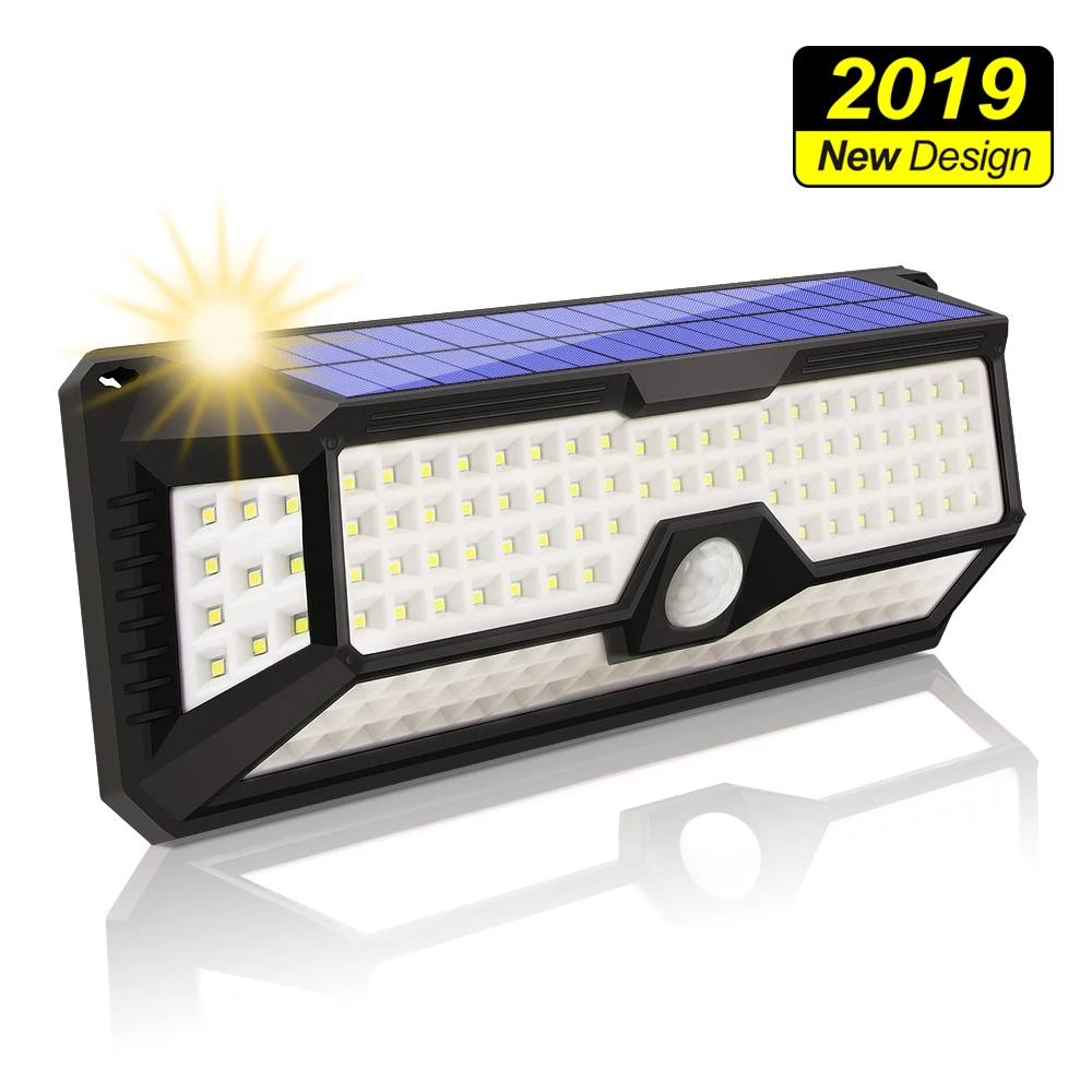136LED лампа на солнечной батарее с датчиком движения наружный супер яркий