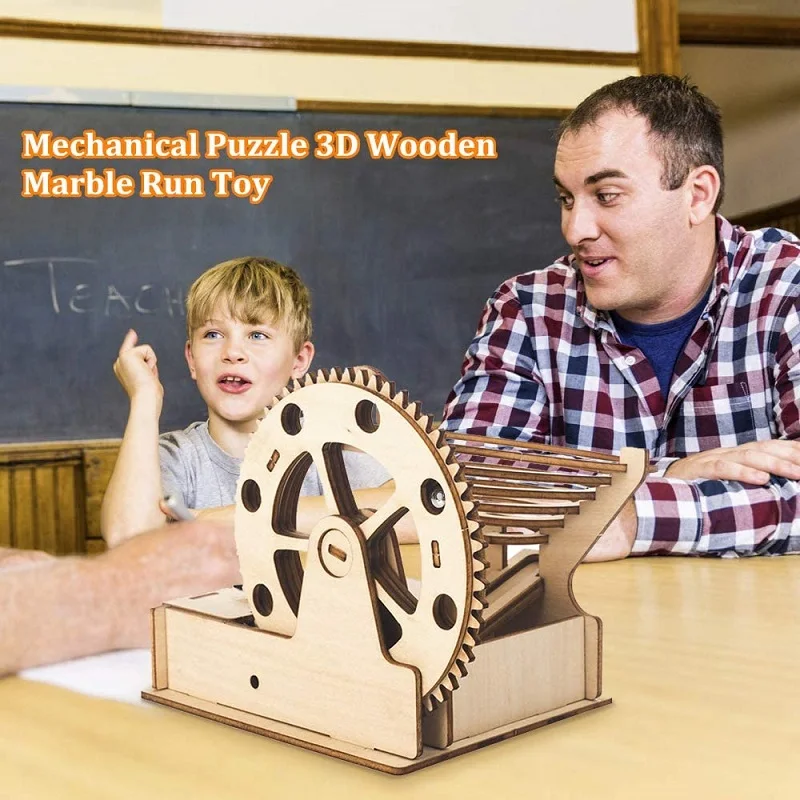 Puzzle mécanique en bois 3D pour enfants et adultes, course de marbre,  jouet à assembler soi-même, jouets STEAM dos, kits de construction de  modèles, cadeau - AliExpress