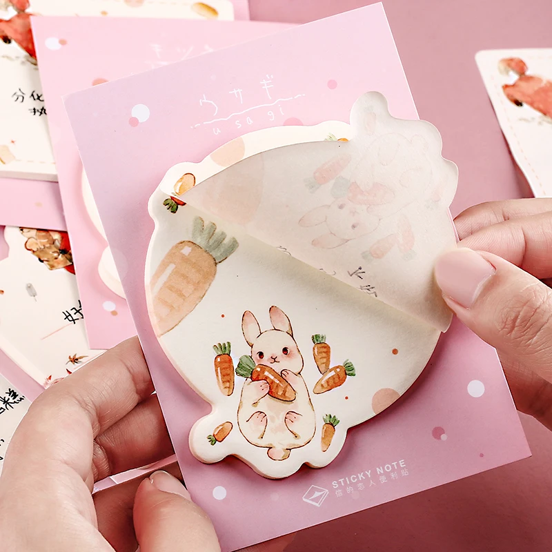 30 шт./лот 6 видов конструкций Kawaii мультфильм животные кролик лиса блокнот заметки