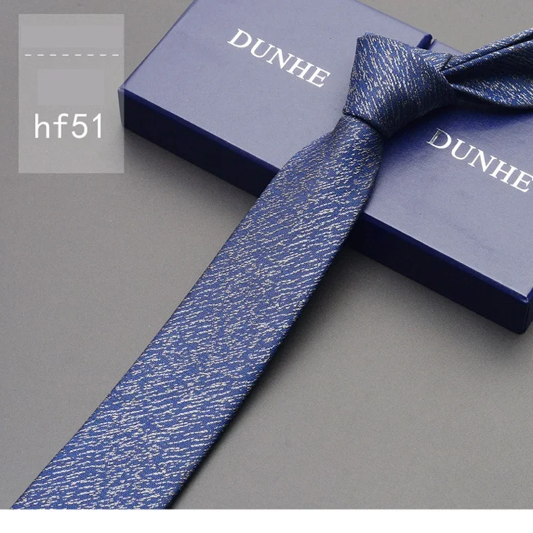 Высокое качество модные новые шелковые свадебные галстуки для мужчин галстук тонкий 6 см бизнес галстук дизайнерский бренд шейный галстук с подарочной коробкой - Цвет: hf51