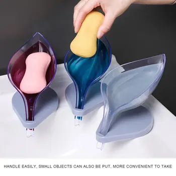 

Leaf Shape Drain Soap Box Leaf Soap Holder Bathroom Shower Soap Dish Shower Plates Soaps Storage Box With Shelf 86