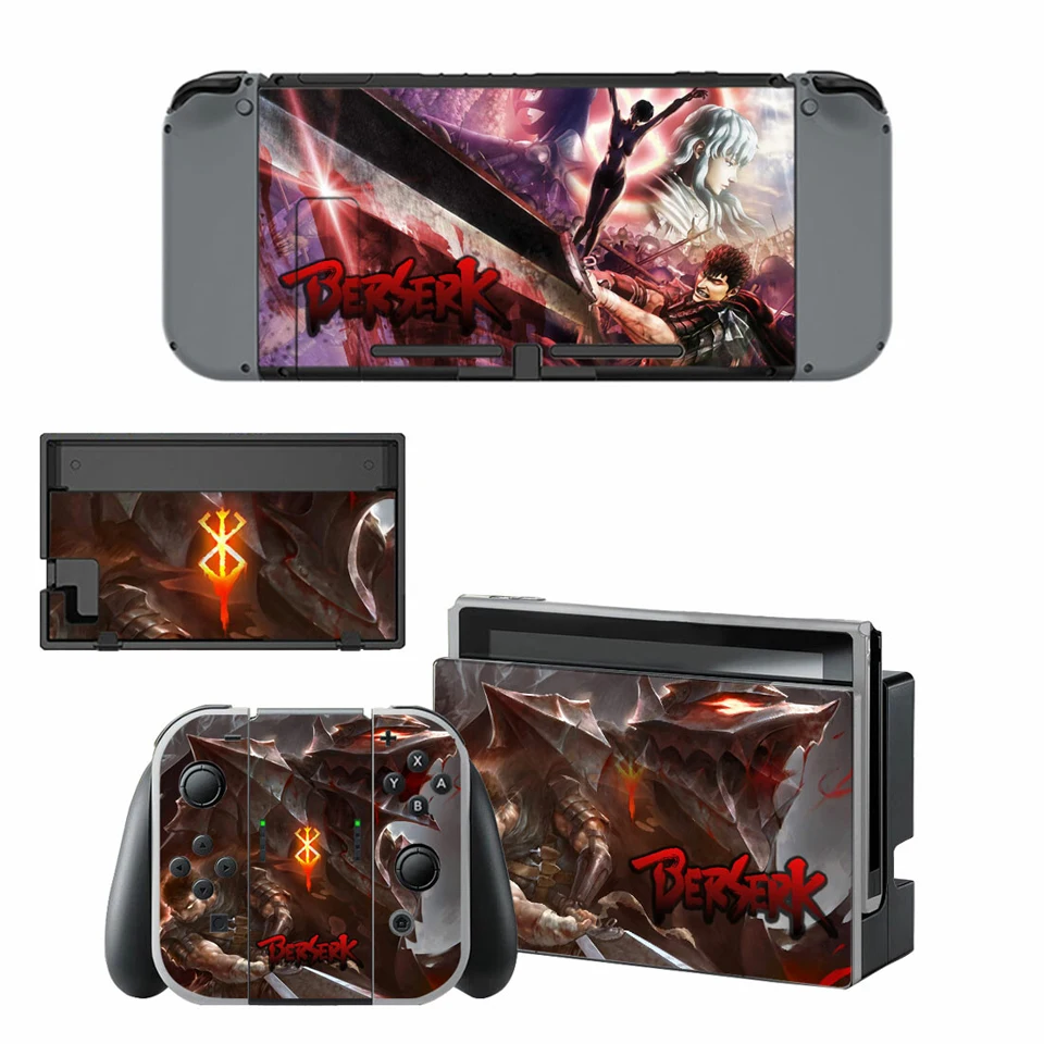 YSNS2113 Baserk Переводные картинки kingd Switch sticker s Kit, наклейка с фланцевой пластиной для NS Switch Console& Joy-Con контроллер и док-станция - Цвет: YSNS2113
