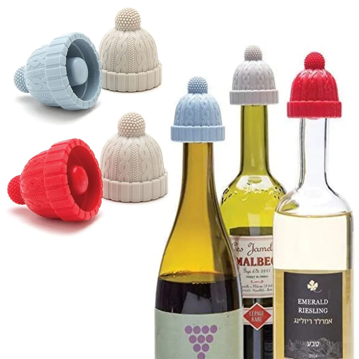 Silicone Bottle Stopper For Bottles Cap Wine Cork Wine Pourer Stopper