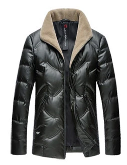 Dark green Новая зимняя одежда для мальчиков, куртка для позиционирования цветок короткая версия модное пальто с меховым воротником, пуховая куртка для мужчин; теплые пуховые парки модная Дикий куртка - Цвет: Dark green