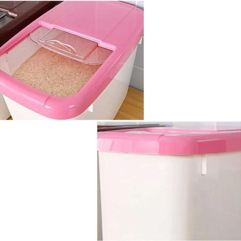 EE_ AM_ 10kg Rice Storage Box Grain Cereal Dispenser Kitchen Organizer Container