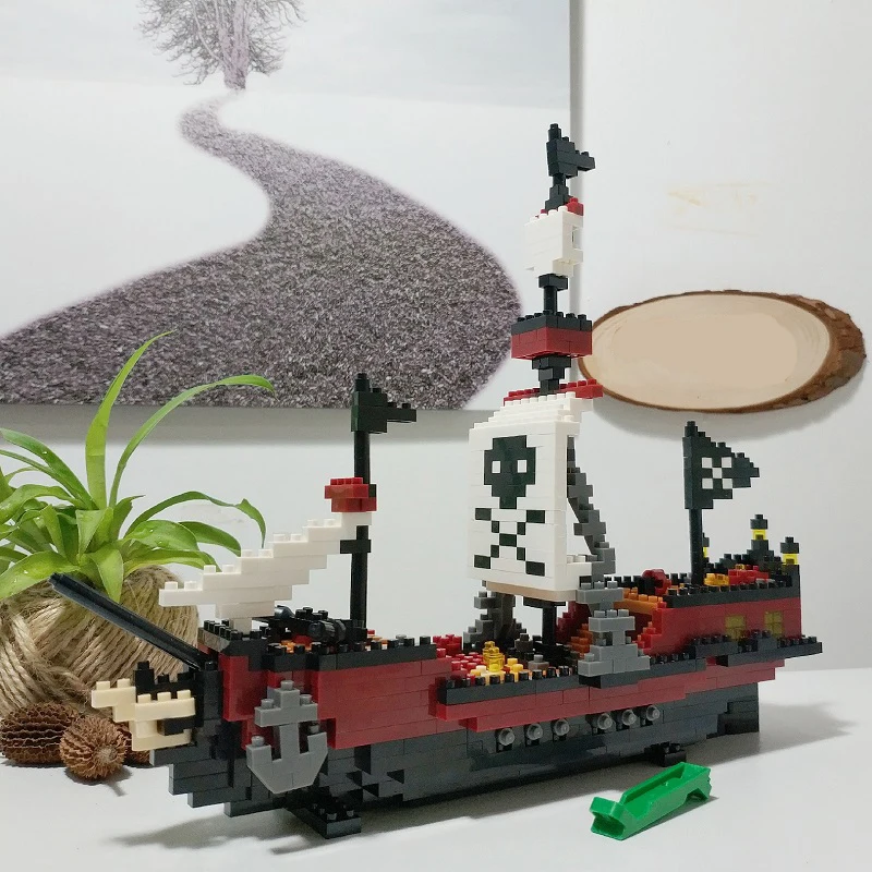 YZ, 66505, пиратский череп, корабль, лодка, 3D модель, 780 шт, мини, сделай сам, для строительства, алмаз, маленькие блоки, кирпичи, игрушка для детей, без коробки