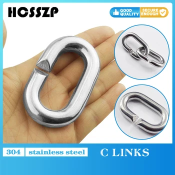 

304 Stainless Steel C- Shaped Rope connecting ring 12mm Water Sports Quick Link Chain Rigging for Rowing Boats Dinghy Yacht 1PCS