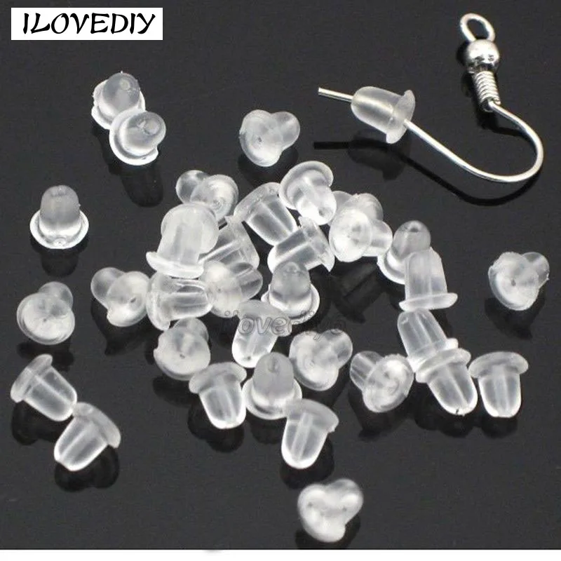 

500pc 4MM High Elastic Clear Plastic Earring Backs Stoppers Jewelry Making Accessories Diy Earrings Plugging Blocked Wholesale