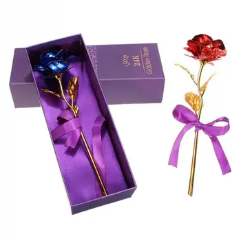

Valentine's Day Creative Gift 24K Foil Plated Rose Gold Rose Lasts Forever Love Wedding Decor Lover Lighting Rose