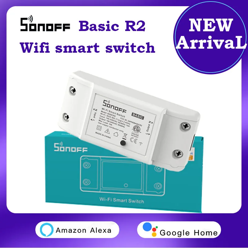 NEW Sonoff Basic r2 WiFi Wireless Smart Switch LAN mode timer Work With Ewelink smartthings Alexa Echo Yandex Alice Home | Электроника